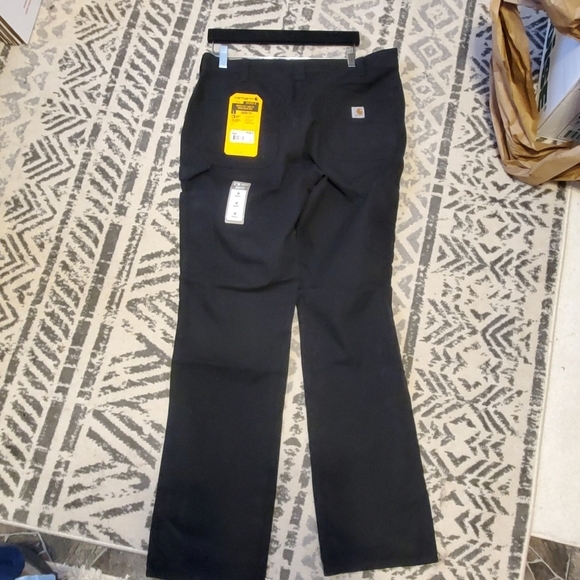 Carhartt  loose fit NWT SZ 12. rugged flex canvas work pant. Black straight leg - Picture 2 of 9
